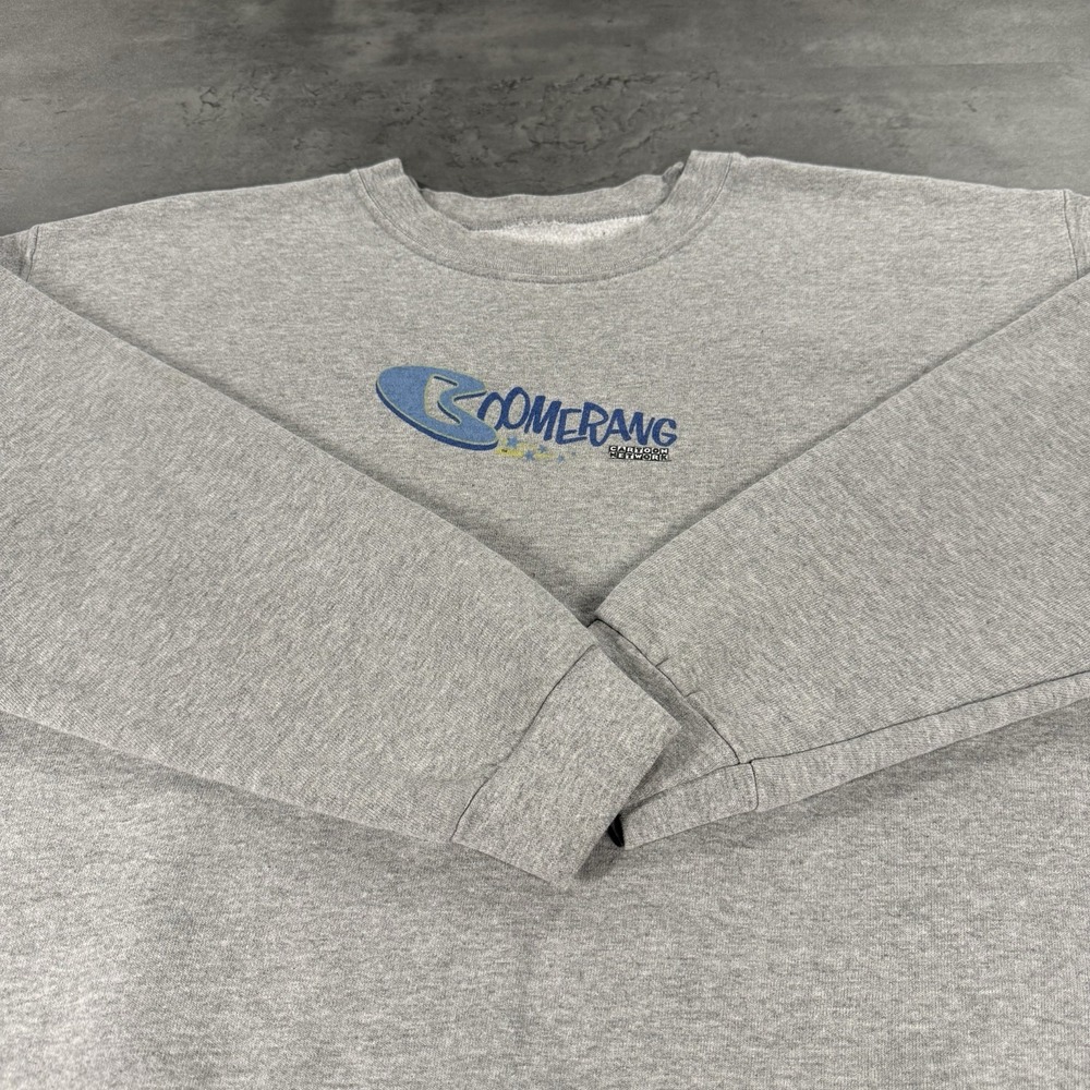 Vintage 90s Cartoon Network Boomerang Crewneck Sweatshirt‎ Adult L/XL Gray RARE